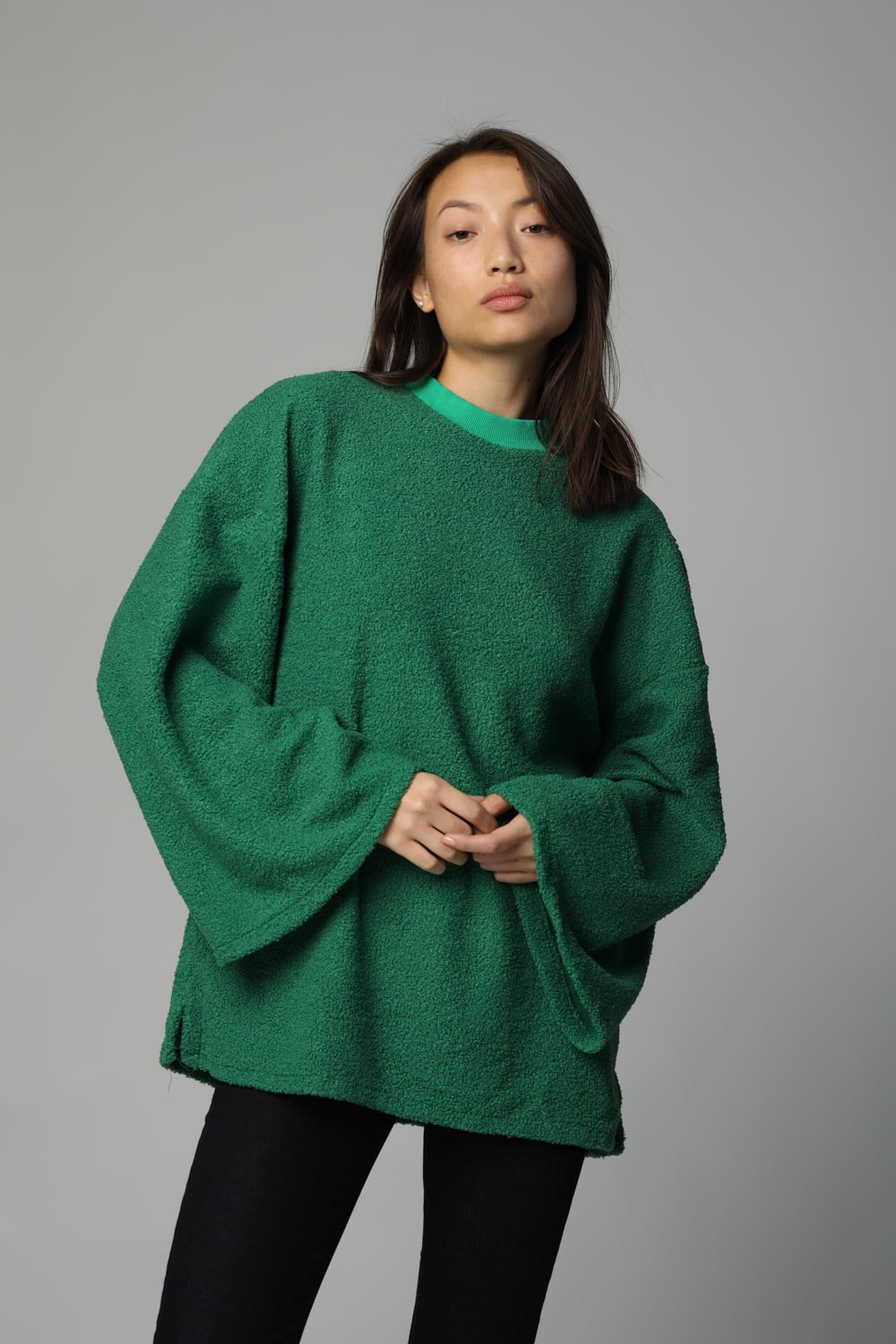 Curly Green Oversized Jumper
