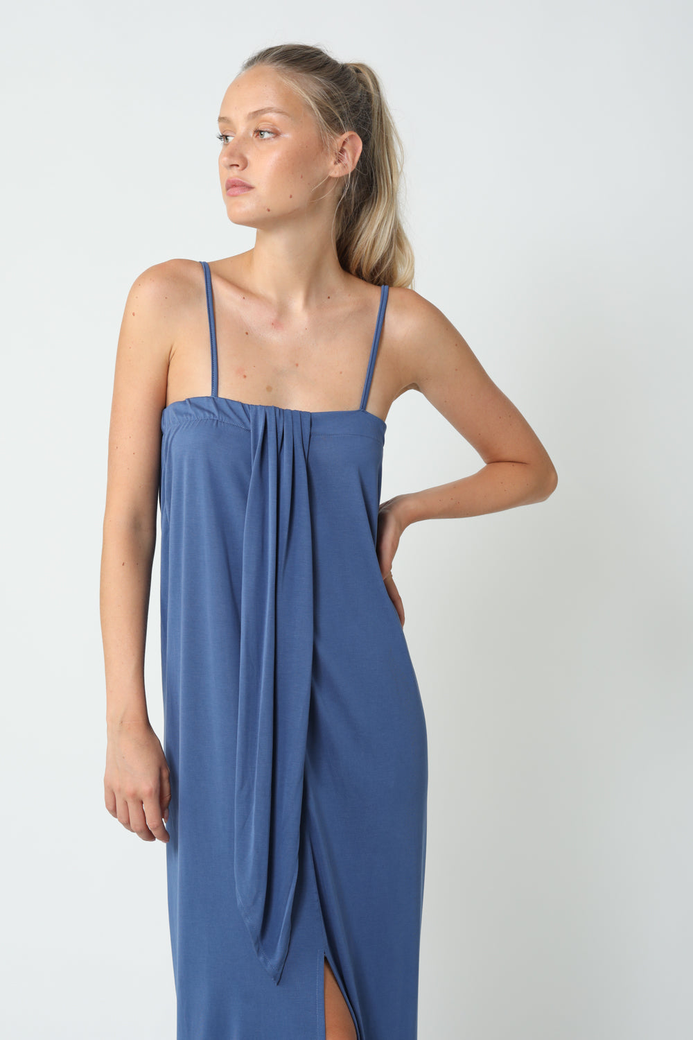 Spaghetti Blue Dress
