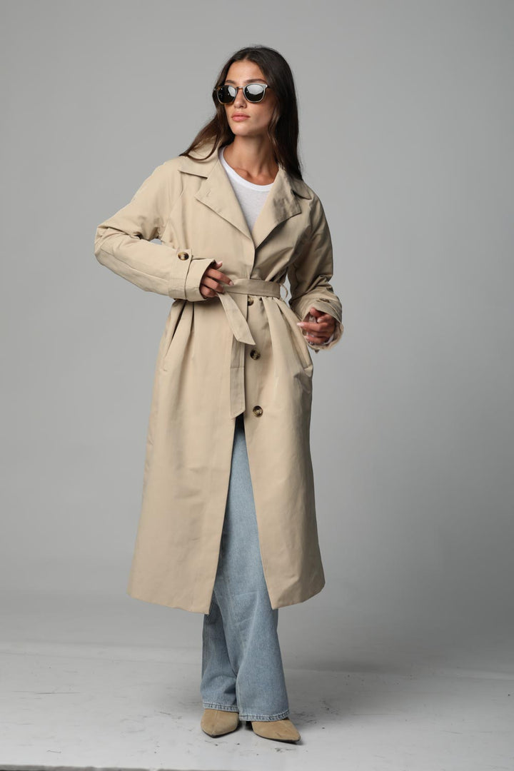  טרנץ' לנשים Beige Trench Coat 