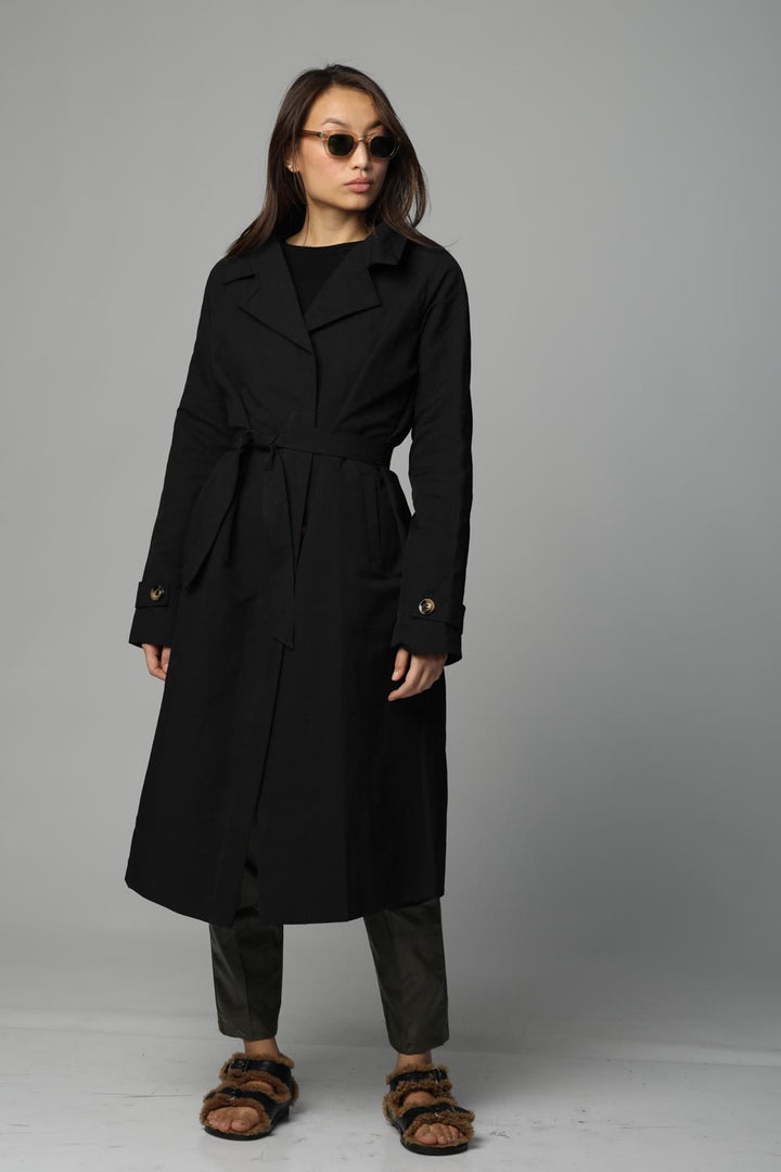 מעיל טרנץ' לנשים Black Trench Coat