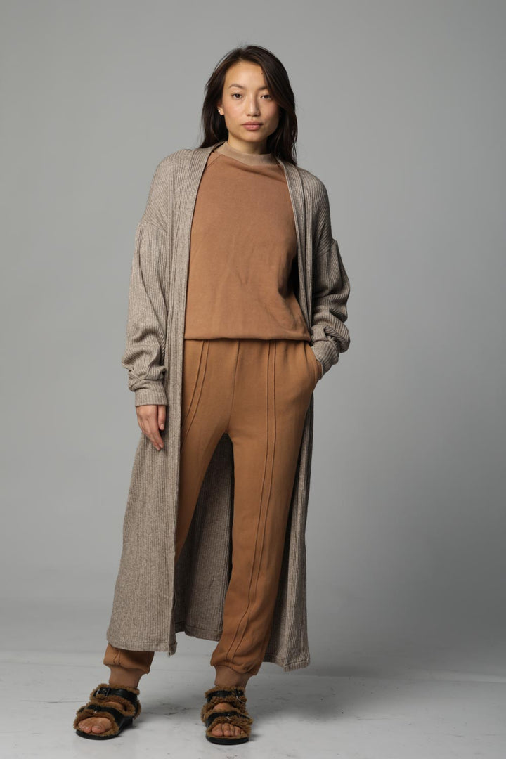 קרדיגן ארוך לנשים Longi Beige Cardigan בז'